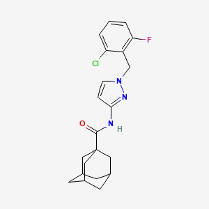 molecular formula C21H23ClFN3O B4339676 N~1~-[1-(2-CHLORO-6-FLUOROBENZYL)-1H-PYRAZOL-3-YL]-1-ADAMANTANECARBOXAMIDE 