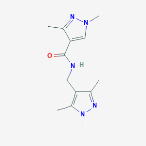 molecular formula C13H19N5O B4339681 1,3-dimethyl-N-[(1,3,5-trimethyl-1H-pyrazol-4-yl)methyl]-1H-pyrazole-4-carboxamide 