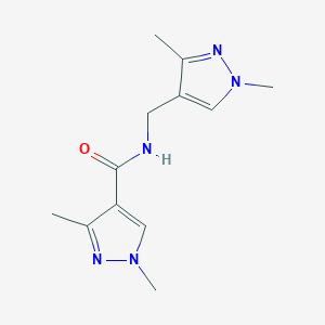 molecular formula C12H17N5O B4339689 N-[(1,3-dimethyl-1H-pyrazol-4-yl)methyl]-1,3-dimethyl-1H-pyrazole-4-carboxamide 