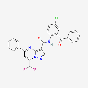 molecular formula C27H17ClF2N4O2 B4339709 N-(2-benzoyl-4-chlorophenyl)-7-(difluoromethyl)-5-phenylpyrazolo[1,5-a]pyrimidine-3-carboxamide 