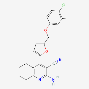 molecular formula C22H20ClN3O2 B4339717 2-amino-4-{5-[(4-chloro-3-methylphenoxy)methyl]-2-furyl}-5,6,7,8-tetrahydro-3-quinolinecarbonitrile 