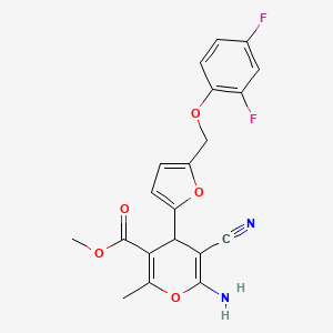 methyl 6-amino-5-cyano-4-{5-[(2,4-difluorophenoxy)methyl]-2-furyl}-2-methyl-4H-pyran-3-carboxylate