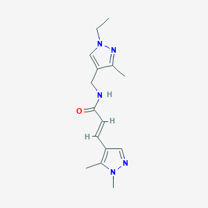 molecular formula C15H21N5O B4339731 3-(1,5-dimethyl-1H-pyrazol-4-yl)-N-[(1-ethyl-3-methyl-1H-pyrazol-4-yl)methyl]acrylamide 