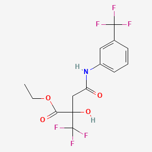 molecular formula C14H13F6NO4 B4339764 ethyl 2-hydroxy-4-oxo-2-(trifluoromethyl)-4-[3-(trifluoromethyl)anilino]butanoate 