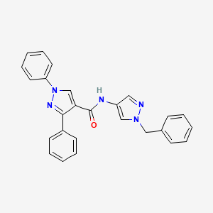 molecular formula C26H21N5O B4339778 N-(1-benzyl-1H-pyrazol-4-yl)-1,3-diphenyl-1H-pyrazole-4-carboxamide 