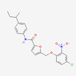 molecular formula C22H21ClN2O5 B4339789 N-(4-sec-butylphenyl)-5-[(4-chloro-2-nitrophenoxy)methyl]-2-furamide 