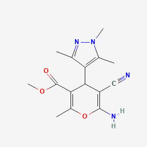 methyl 6-amino-5-cyano-2-methyl-4-(1,3,5-trimethyl-1H-pyrazol-4-yl)-4H-pyran-3-carboxylate