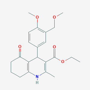 molecular formula C22H27NO5 B4339818 ethyl 4-[4-methoxy-3-(methoxymethyl)phenyl]-2-methyl-5-oxo-1,4,5,6,7,8-hexahydro-3-quinolinecarboxylate 