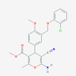 methyl 6-amino-4-{3-[(2-chlorophenoxy)methyl]-4-methoxyphenyl}-5-cyano-2-methyl-4H-pyran-3-carboxylate