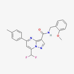 molecular formula C23H20F2N4O2 B4339846 7-(difluoromethyl)-N-(2-methoxybenzyl)-5-(4-methylphenyl)pyrazolo[1,5-a]pyrimidine-3-carboxamide 