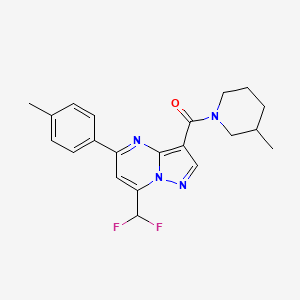 [7-(Difluoromethyl)-5-(4-methylphenyl)pyrazolo[1,5-a]pyrimidin-3-yl](3-methylpiperidin-1-yl)methanone