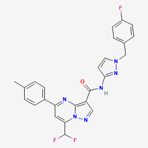 molecular formula C25H19F3N6O B4339865 7-(difluoromethyl)-N-[1-(4-fluorobenzyl)-1H-pyrazol-3-yl]-5-(4-methylphenyl)pyrazolo[1,5-a]pyrimidine-3-carboxamide 