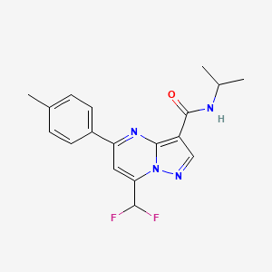 molecular formula C18H18F2N4O B4339877 7-(DIFLUOROMETHYL)-N~3~-ISOPROPYL-5-(4-METHYLPHENYL)PYRAZOLO[1,5-A]PYRIMIDINE-3-CARBOXAMIDE 