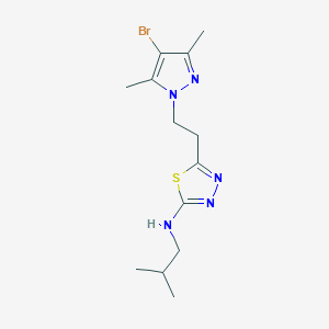 molecular formula C13H20BrN5S B4339887 N-{5-[2-(4-BROMO-3,5-DIMETHYL-1H-PYRAZOL-1-YL)ETHYL]-1,3,4-THIADIAZOL-2-YL}-N-ISOBUTYLAMINE 