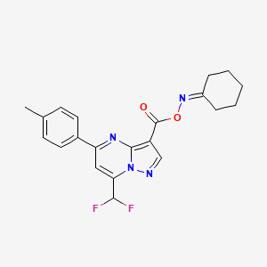 molecular formula C21H20F2N4O2 B4339893 [(Cyclohexylideneamino)oxy][7-(difluoromethyl)-5-(4-methylphenyl)pyrazolo[1,5-a]pyrimidin-3-yl]methanone 