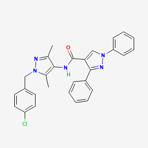 N-[1-(4-chlorobenzyl)-3,5-dimethyl-1H-pyrazol-4-yl]-1,3-diphenyl-1H-pyrazole-4-carboxamide