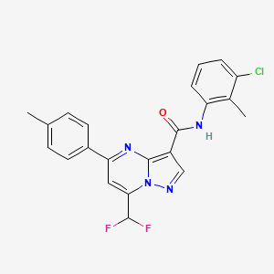 molecular formula C22H17ClF2N4O B4339928 N-(3-chloro-2-methylphenyl)-7-(difluoromethyl)-5-(4-methylphenyl)pyrazolo[1,5-a]pyrimidine-3-carboxamide 