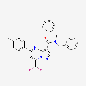 molecular formula C29H24F2N4O B4339952 N,N-dibenzyl-7-(difluoromethyl)-5-(4-methylphenyl)pyrazolo[1,5-a]pyrimidine-3-carboxamide 