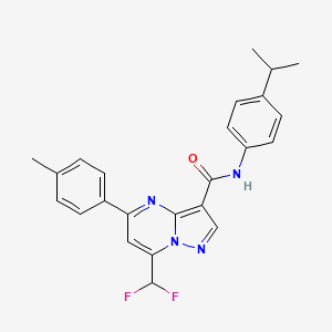 molecular formula C24H22F2N4O B4339961 7-(difluoromethyl)-5-(4-methylphenyl)-N-[4-(propan-2-yl)phenyl]pyrazolo[1,5-a]pyrimidine-3-carboxamide 