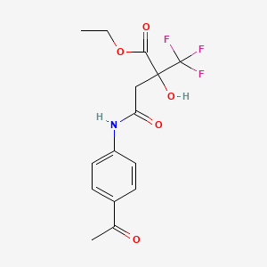 molecular formula C15H16F3NO5 B4339973 ethyl 4-[(4-acetylphenyl)amino]-2-hydroxy-4-oxo-2-(trifluoromethyl)butanoate 