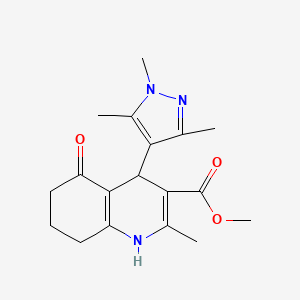 methyl 2-methyl-5-oxo-4-(1,3,5-trimethyl-1H-pyrazol-4-yl)-1,4,5,6,7,8-hexahydro-3-quinolinecarboxylate