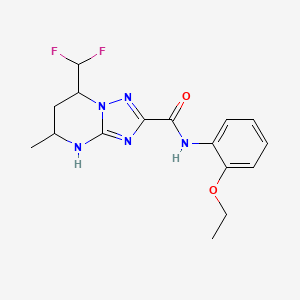 molecular formula C16H19F2N5O2 B4339991 7-(difluoromethyl)-N-(2-ethoxyphenyl)-5-methyl-4,5,6,7-tetrahydro[1,2,4]triazolo[1,5-a]pyrimidine-2-carboxamide 