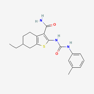 molecular formula C19H23N3O2S B4340019 6-ethyl-2-[(3-toluidinocarbonyl)amino]-4,5,6,7-tetrahydro-1-benzothiophene-3-carboxamide 