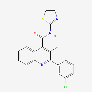 2-(3-CHLOROPHENYL)-N~4~-(4,5-DIHYDRO-1,3-THIAZOL-2-YL)-3-METHYL-4-QUINOLINECARBOXAMIDE