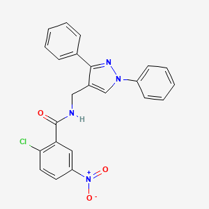 2-chloro-N-[(1,3-diphenyl-1H-pyrazol-4-yl)methyl]-5-nitrobenzamide