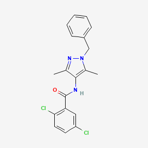 molecular formula C19H17Cl2N3O B4340061 N-(1-benzyl-3,5-dimethyl-1H-pyrazol-4-yl)-2,5-dichlorobenzamide 