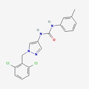 molecular formula C18H16Cl2N4O B4340069 N-[1-(2,6-dichlorobenzyl)-1H-pyrazol-4-yl]-N'-(3-methylphenyl)urea 