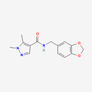 N-(1,3-benzodioxol-5-ylmethyl)-1,5-dimethyl-1H-pyrazole-4-carboxamide