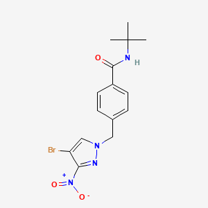 4-[(4-bromo-3-nitro-1H-pyrazol-1-yl)methyl]-N-(tert-butyl)benzamide