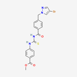 molecular formula C20H17BrN4O3S B4340154 methyl 4-{[({4-[(4-bromo-1H-pyrazol-1-yl)methyl]benzoyl}amino)carbothioyl]amino}benzoate 