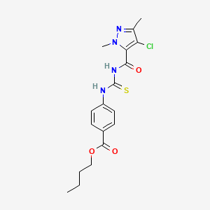 butyl 4-[({[(4-chloro-1,3-dimethyl-1H-pyrazol-5-yl)carbonyl]amino}carbothioyl)amino]benzoate