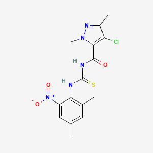 N-[(4-CHLORO-1,3-DIMETHYL-1H-PYRAZOL-5-YL)CARBONYL]-N'-(2,4-DIMETHYL-6-NITROPHENYL)THIOUREA