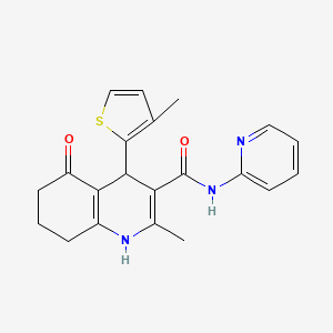 2-methyl-4-(3-methylthiophen-2-yl)-5-oxo-N-(pyridin-2-yl)-1,4,5,6,7,8-hexahydroquinoline-3-carboxamide