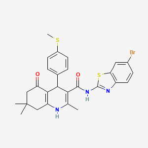 N-(6-BROMO-1,3-BENZOTHIAZOL-2-YL)-2,7,7-TRIMETHYL-4-[4-(METHYLSULFANYL)PHENYL]-5-OXO-1,4,5,6,7,8-HEXAHYDRO-3-QUINOLINECARBOXAMIDE