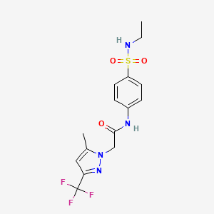 N-{4-[(ethylamino)sulfonyl]phenyl}-2-[5-methyl-3-(trifluoromethyl)-1H-pyrazol-1-yl]acetamide