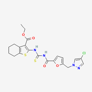 ETHYL 2-({[({5-[(4-CHLORO-1H-PYRAZOL-1-YL)METHYL]-2-FURYL}CARBONYL)AMINO]CARBOTHIOYL}AMINO)-4,5,6,7-TETRAHYDRO-1-BENZOTHIOPHENE-3-CARBOXYLATE