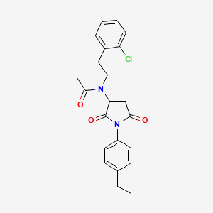 molecular formula C22H23ClN2O3 B4340432 N-(2-CHLOROPHENETHYL)-N-[1-(4-ETHYLPHENYL)-2,5-DIOXOTETRAHYDRO-1H-PYRROL-3-YL]ACETAMIDE 