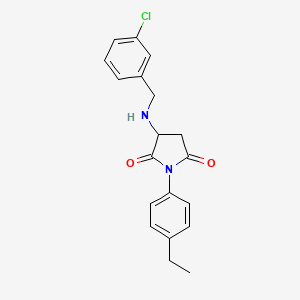 molecular formula C19H19ClN2O2 B4340446 3-{[(3-CHLOROPHENYL)METHYL]AMINO}-1-(4-ETHYLPHENYL)PYRROLIDINE-2,5-DIONE 