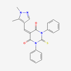 5-[(1,5-dimethyl-1H-pyrazol-4-yl)methylene]-1,3-diphenyl-2-thioxodihydro-4,6(1H,5H)-pyrimidinedione