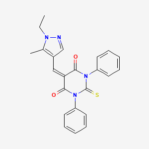 5-[(1-ethyl-5-methyl-1H-pyrazol-4-yl)methylene]-1,3-diphenyl-2-thioxodihydro-4,6(1H,5H)-pyrimidinedione