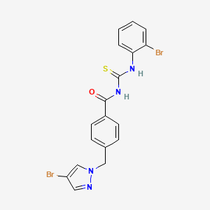 N-(2-BROMOPHENYL)-N'-{4-[(4-BROMO-1H-PYRAZOL-1-YL)METHYL]BENZOYL}THIOUREA