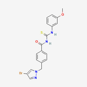 molecular formula C19H17BrN4O2S B4340468 N-{4-[(4-BROMO-1H-PYRAZOL-1-YL)METHYL]BENZOYL}-N'-(3-METHOXYPHENYL)THIOUREA 