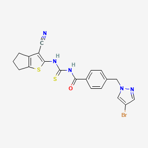 N-{4-[(4-BROMO-1H-PYRAZOL-1-YL)METHYL]BENZOYL}-N'-(3-CYANO-5,6-DIHYDRO-4H-CYCLOPENTA[B]THIOPHEN-2-YL)THIOUREA