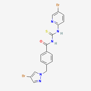 molecular formula C17H13Br2N5OS B4340481 N-{4-[(4-BROMO-1H-PYRAZOL-1-YL)METHYL]BENZOYL}-N'-(5-BROMO-2-PYRIDYL)THIOUREA 