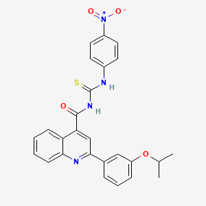 N-{[2-(3-ISOPROPOXYPHENYL)-4-QUINOLYL]CARBONYL}-N'-(4-NITROPHENYL)THIOUREA