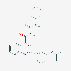 molecular formula C26H29N3O2S B4340499 N-CYCLOHEXYL-N'-{[2-(3-ISOPROPOXYPHENYL)-4-QUINOLYL]CARBONYL}THIOUREA 